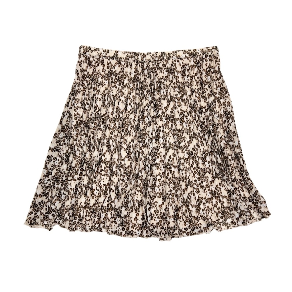 Lane Bryant Leopard Print Pull On Pleated Skirt Plus Size 26/28